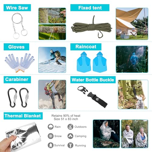 Skywod,Survival Gear Professional Kit and Large Camping Backpack,First Aid Kit for Adventure Outdoor Hiking Accessories