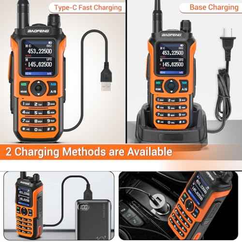 Baofeng Radio Ham Radio Handheld Dual Band Long Range Two Way Radio for Adults UV-21R Rechargeable Walkie Talkies with Earpiece and AR-771 Orange Antenna Full Kit