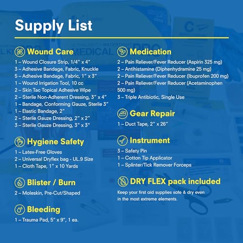 Adventure Medical Kits Ultralight & Watertight Medical Kit Pro - Emergency First Aid Kit with Laerdal CPR Mask, Irrigation...