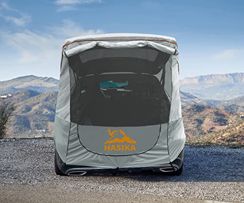 Hasika Canopy Tent Easy Set Up Sun Shade with Mesh Netting for Camping Road Trip Park Waterproof 3000MM UPF 50+ Gray