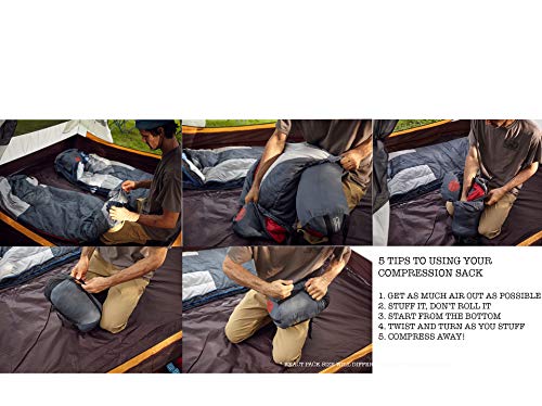 OmniCore Designs Multi Down Mummy Sleeping Bag (-10F Blue / 10F / Red / 30F Yellow) with Compression Stuff Sack and Storag...