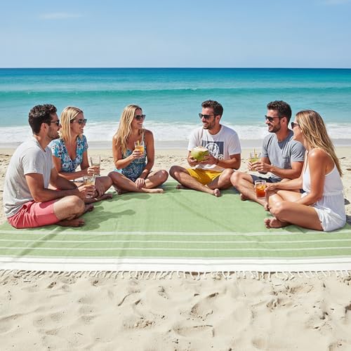 LANE LINEN Beach Blanket Sandproof – Lightweight Oversized Picnic Mat with Quick-Dry Comfort & Diamond Weave Design 82"x8...