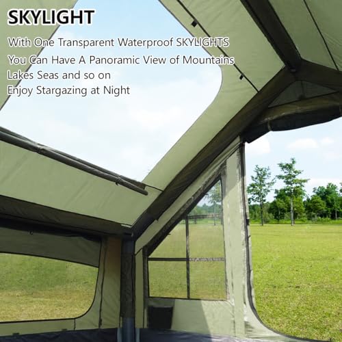Inflatable Tent for Camping Large Blow Up Tents Glamping 4-8 Person House 4 Season Air with Pump Easy Set up Waterproof Ou...