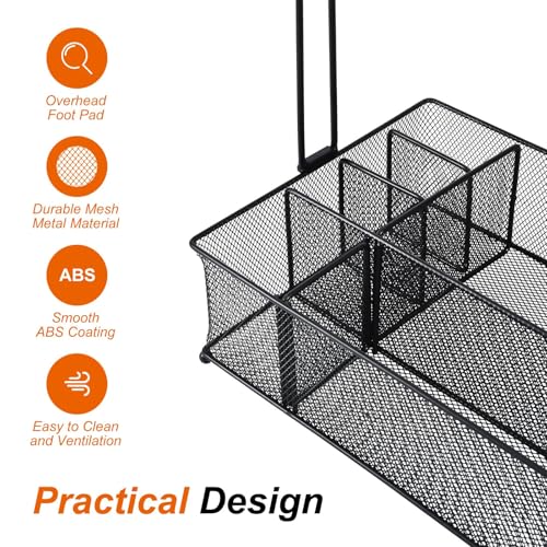 VIKEYHOME Grill Caddy, Picnic BBQ Organizer for Camping Outdoor Mesh Basket with 3 Hanging Hooks and Paper Towel Holder, I...
