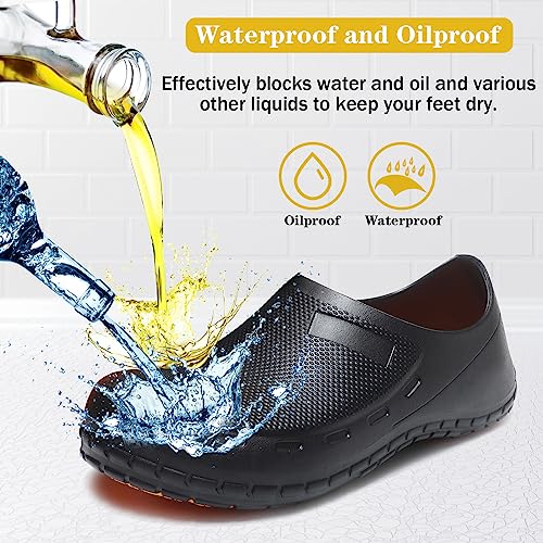 Chef Shoes for Men Nonslip Water Proof Work Shoes Mens Clogs Comfortable Nursing Nurse Shoes for Gardener Men Indoor and O...