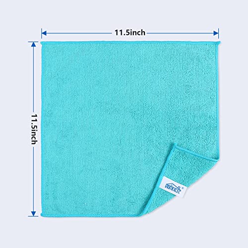 HOMEXCEL Microfiber Cleaning Cloth,12 Pack Cleaning Rags, Cleaning Towels with 4 Color Assorted, 11.5"X11.5"(Green/Blue/Ye...