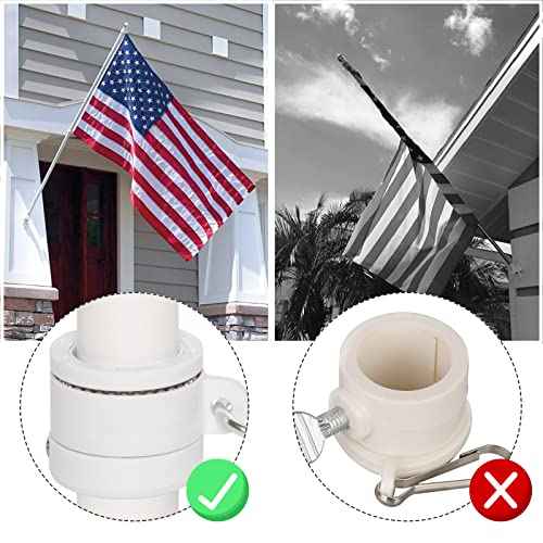 NELXINJO 6FT Flag Pole with Bracket,Professional Stainless Steel No Tangle Spinning Pole and Flag Pole Kit with Bracket for Residential or Commercial