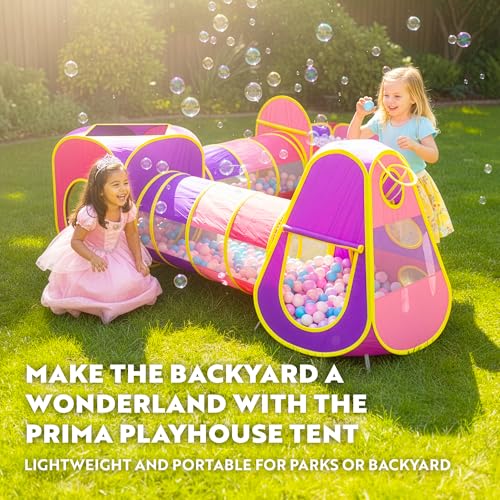 Playz 5pc Kids' Play Tents & Tunnels - Ball Pit for Toddlers, Basketball Hoop, Crawling Tubes, Pop-Up Playhouses, Baby Obs...