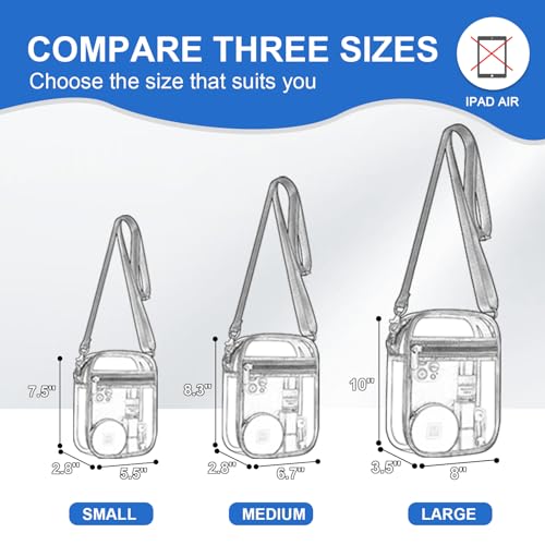 UEASE Clear Bag Stadium Approved Clear Purse for Women Clear Crossbody Bag for Stadium Events Concerts Festivals