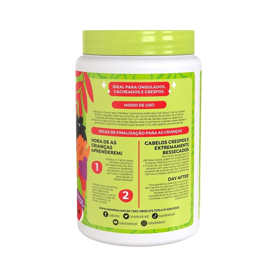 Salon Line - Linha Creme para Pentear (Kids) - Cachinhos Definidos 1000 Gr - (Combing Cream (Kids) Collection - Defined Curls Ne