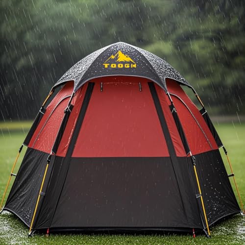 Toogh Camping Tent with Instant Setup, 2/3 Person Weatherproof Tent Easy Quick Set Up in 60 Seconds with Rainfly Backpack ...
