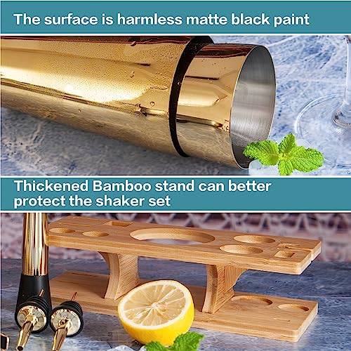 AUOXIOUYM 11-Pcs Cocktail Shaker Set Gold,Bartending Kit Stainless Steel Shakers 25oz Bar Kits for Bartender Mixing Set Ba...