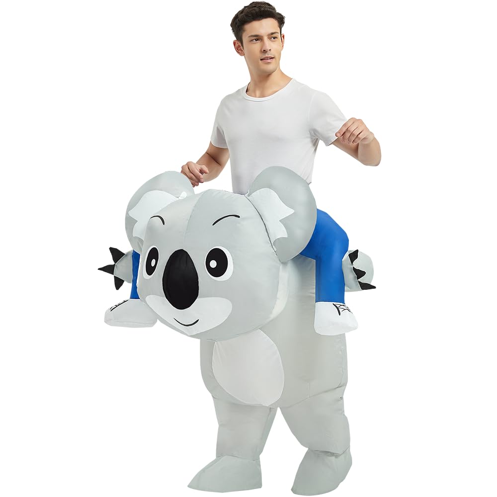 KOOY Inflatable Costume Adult, Ride on Koala Costume Adult Size for Men Women, Blow up Costumes for Adult Funny Halloween Costume
