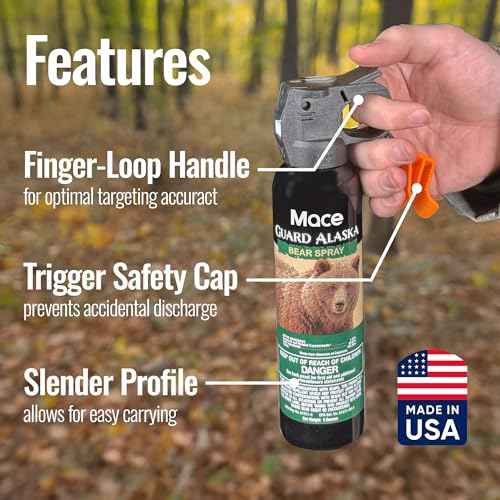 Mace Animal Repellent Sprays - Guard Alaska Bear Spray, Dog Repellent Spray, EPA Registered, Outdoor Safety, Self Defense Protection for Hiking, Camping, Animal Encounter