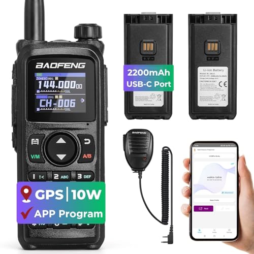 BAOFENG UV-28 Plus Ham Radio Handheld with GPS & APP Programming, 10W Long Range Dual Band Two Way Radio, FM Aviation NOAA...