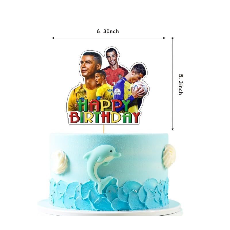 Soccer Birthday Decorations, Soccer Party Supplies Include Happy Birthday Banner, Cake Topper and Cupcake Toppers, Balloon...