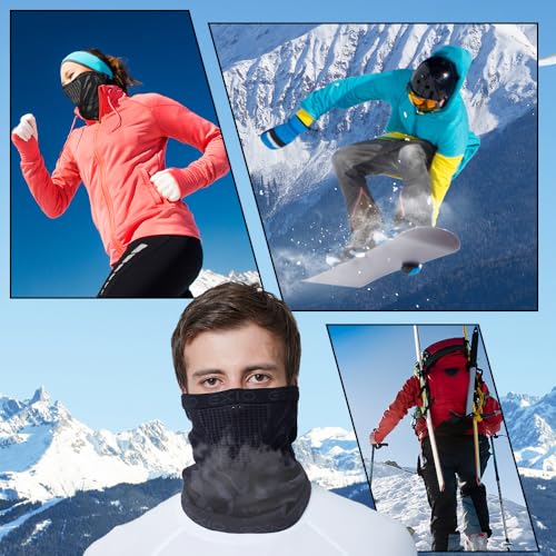 EXIO Winter Neck Warmer Gaiter/Balaclava (1Pack or 2Pack) - Windproof Face Mask for Ski, Snowboard