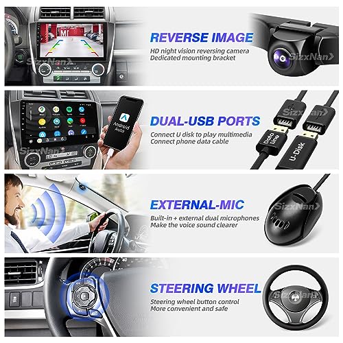 SizxNanv for Android Compatible with Wirelessly Carplay Android Auto,Car Radio Stereo Bluetooth Navigation GPS WiFi FM/AM ...