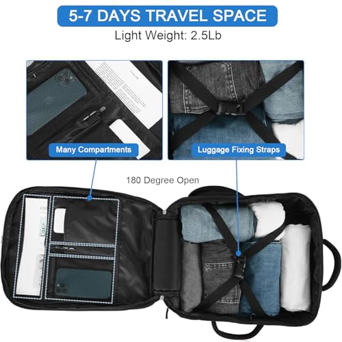 Hanples Travel Backpack for Women Men, Large Carry On Person Item Luggage Backpack, TSA Flight Approved 17.3 In Laptop Ba...