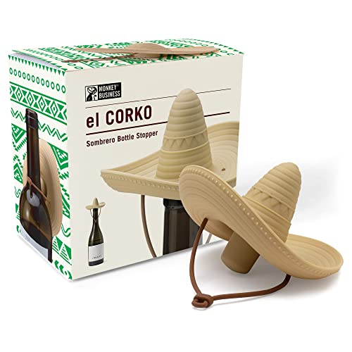 Silicone Wine Stopper/Fun Sombrero shaped cap seals bottle and keeps wine fresh/Cute Wine Accessories/ Kitchen Gadgets/el ...