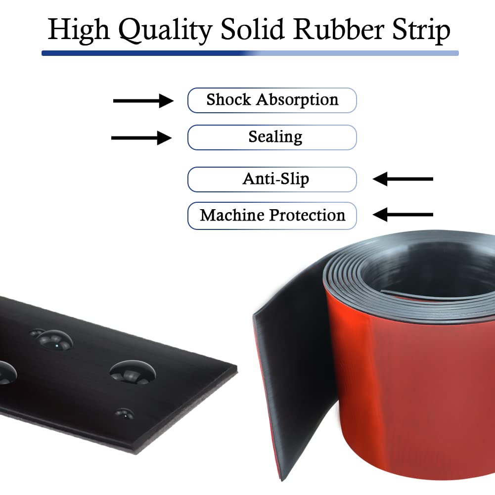 Neoprene Rubber Strips Self Adhesive Solid Rubber Sheets, Rolls & Strips for DIY Gaskets Crafts Pads Seals Warehouse Flooring Neoprene Sheet with Adhesive Backing (4" Wide x 1/8" Thick x 40' Long)
