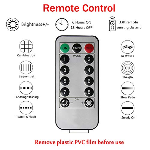 300 LED Curtain Christmas String Lights, Backdrop Fairy Lights With Remote Control USB Power 8 Lighting Modes Window Red L...