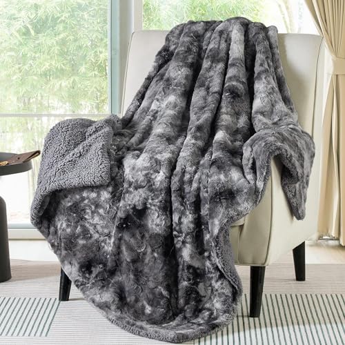 Bedsure GentleSoft Sherpa Fluffy Throw Blanket - Fleece Warm and Cozy Throw for Women Gift, Plush & Fuzzy Faux Fur Christm...