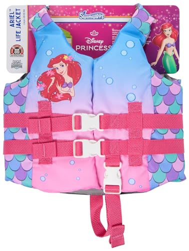 SwimWays Disney Princess Swim Trainer Life Jacket, US Coast Guard Approved Life Vest Kids Swim Vest, Pool Floats & Life Ja...