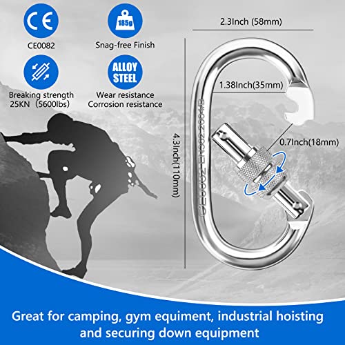 NTR Orange/Black/Blue/Green Climbing Rope 10M(32ft) 20M(64ft) 30M(96ft) 50M(160ft), 8MM Static Rock Climbing Rope with 2 S...