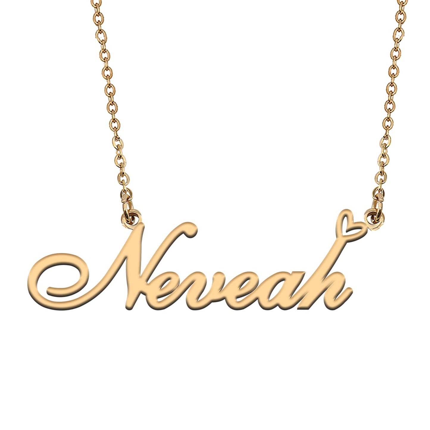 HUAN XUN Neveah Name Necklaces for Women Stainless Steel Custom Name Necklaces Pendant Jewelry Gift for Christmas