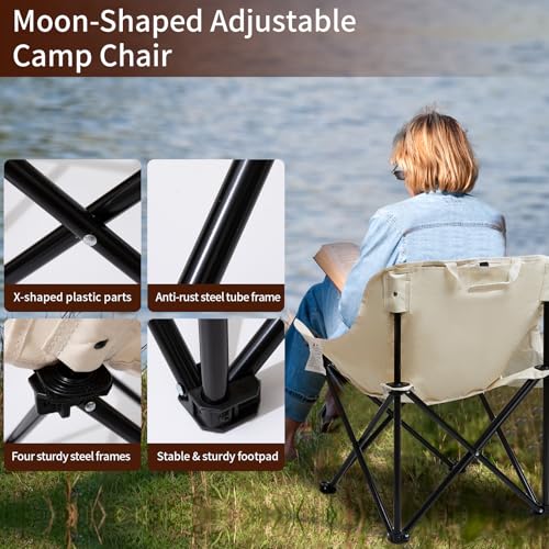 SHANQUAN 2 Pack Folding Camping Chair, Compact Camp Chair,Outdoor Lawn Portable Lightweight Backpacking Chair with Carryin...