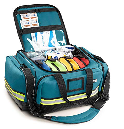 Scherber Fully-Stocked First Responder Professional Advanced EMT/EMS Trauma Kit | HSA/FSA Approved | Reflective Bag w/10+ ...
