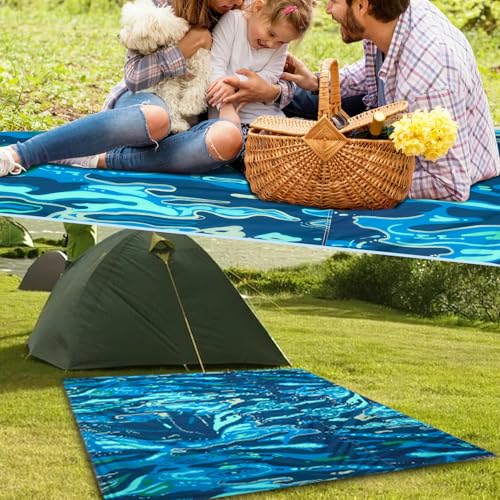 ZAIXIA Beach Blanket Sandproof Beach Mat,82" X 82" for 1-4 Adults,Lightweight Quick Drying Picnic Mat for Travel, Camping,...