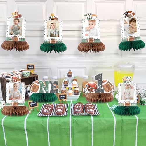 First Year Down Birthday Party Decorations, Football Birthday Party Decorations Honeycomb Centerpieces for Table, Football...