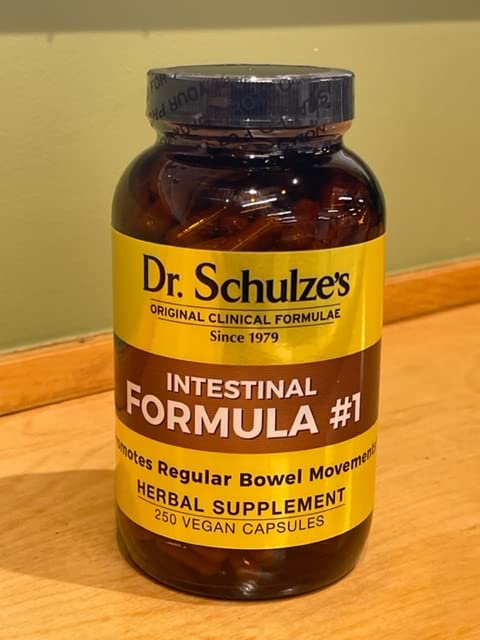 Dr. Schulze's Intestinal Formula #1 - Bowel Movement Supplement for Colon Health Support - Bloating & Constipation Aid - Intestinal Cleanse - All-Natural - Plant-Based - Vegan - 250 Count