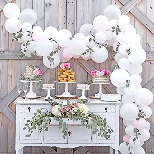 ASIYUHY White Balloons 100 Pack 12 Inch White Latex Party Balloons with 2 Rolls of Ribbon Helium Balloons for Wedding Birt...