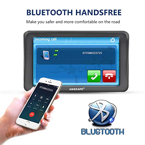 AWESAFE GPS Navigator for Car Truck RV with Bluetooth, Latest 2025 Map 7 inch Touch Screen GPS for Car, Vehicle GPS with S...