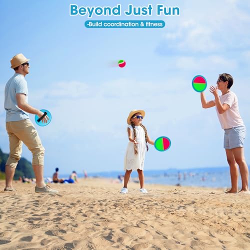 Ayeboovi Toss and Catch Ball Set Boys Toys Outdoor Toys Yard Games Outside Games Beach Toys for Kids Ball and Catch Game w...