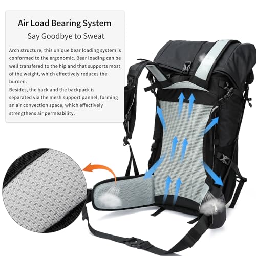 Hiking Backpack,40L to 50L Extra Large Capacity Hiking Bag,Internal Frame Camping Backpack,Upgraded X-PAC Lightweight Spor...