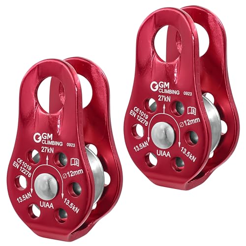 GM CLIMBING Fixed Micro Pulley 27kN CE UIAA Certified Slack Tender for Hitch Tending
