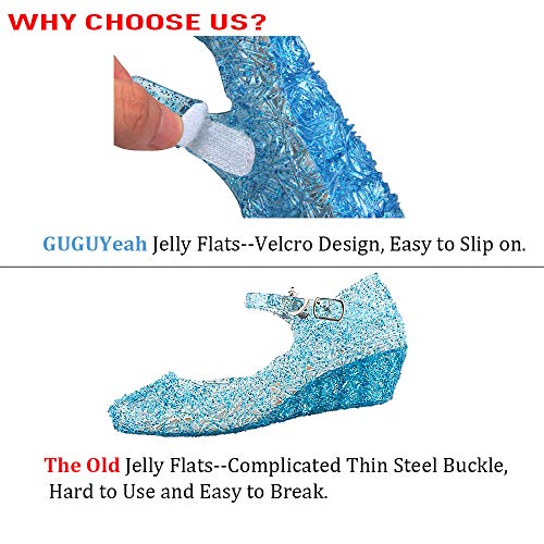 GUGUYeah Princess Mary Jane Jelly Shoes, Ballet Flats Cosplay Birthday Party Dress Up Sandals for Little Girls, Toddler or...