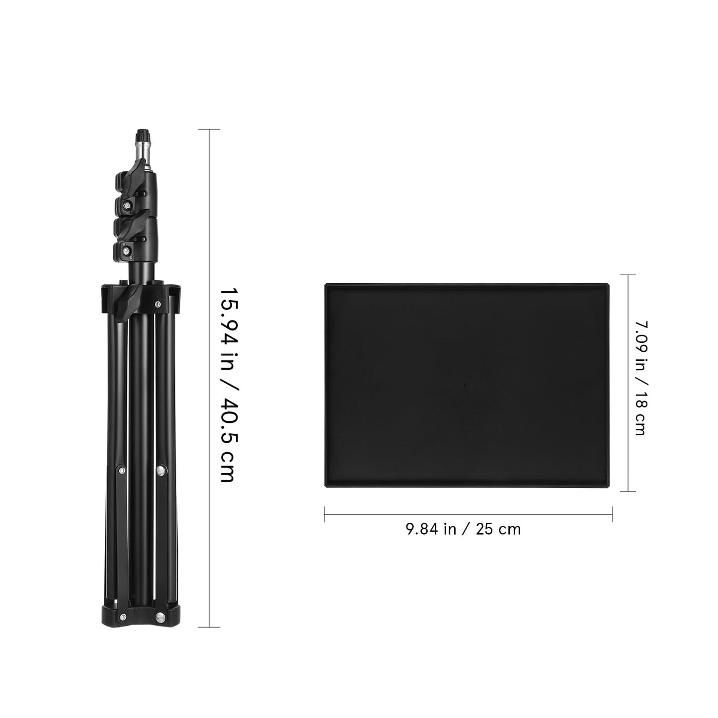 MAGICLULU Projector Stand Tripod 44.88 Inch Height Adjustable Tripod Stand Portable Projector Table with Tray for Office Home Movie Equiqment (Tray Size 7.09 x 9.84Inch)