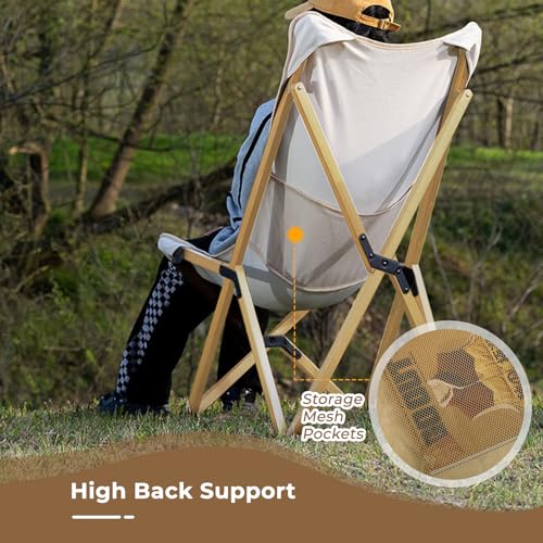 Bathonly 2 Pack Outdoor Folding Camping Chair, Beach Chair with Backpocket and Carry Bag, Portable Butterfly Reclining Cha...