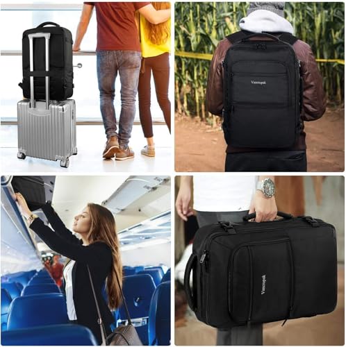 Vancropak Carry On Backpack, 40L Expandable Extra Large Travel Backpack, Flight Approved Water Resistant Luggage Suitcase ...