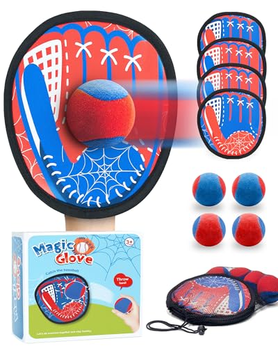 Toss and Catch Ball Game Set, Toddler Baseball Glove for Beach Pool Yard, Kids Sports & Outdoor Play Toys with Family, Fun...