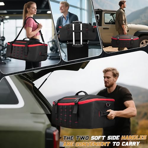 Smasrob 65L Tactical Duffle Bag Gym Bag with Backpack Straps, Wet Pocket and Detachable Dividers, Duffle Backpack for Trav...