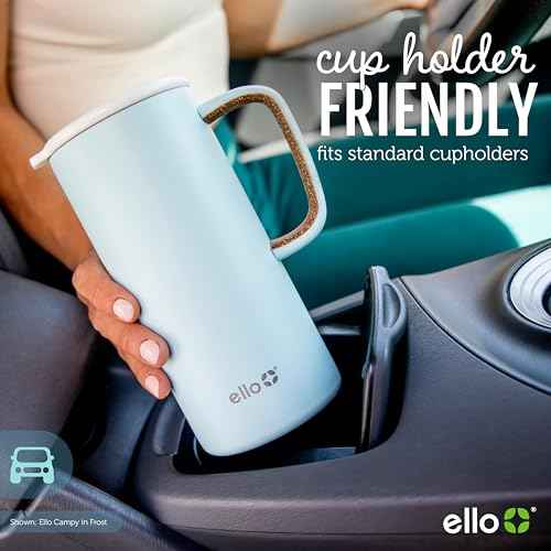 Ello Campy 18oz Stainless Steel Travel Mug with Handle and Leak Proof Lid | Vacuum Insulated Coffee Cup for Hot or Cold Drinks | Reusable, BPA Free | Gift for Coffee Lovers, Frost