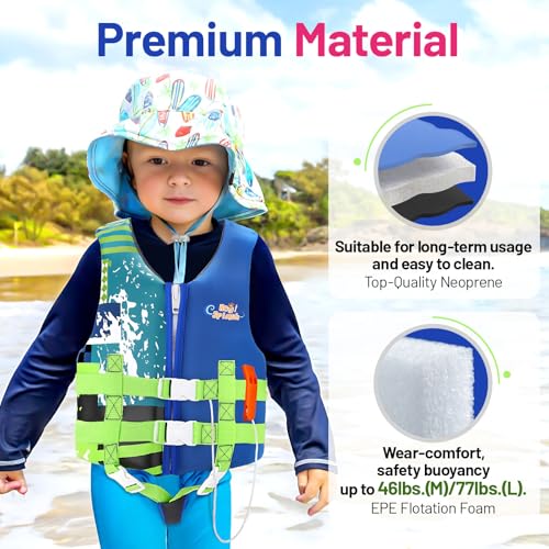 HeySplash Toddler Swim Vest, Kids Swimming Jacket Fit 30-50/50-80lbs, Child Floaties Vest wiht Safety Strap, Float Jacket ...