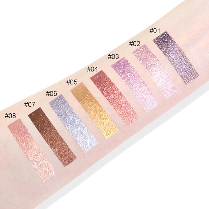 Rose Gold Mousse Single Eyeshadow Palette –Neutral Matte & Shimmer Eyeshadow,Mini Cream Glitter Eye shadow,Long Lasting Highly Pigmented Eye Makeup Compact Travel Siz Eye shadow for Older Women 08#