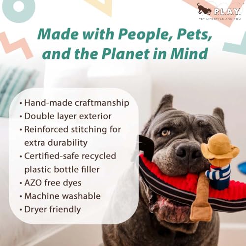 P.L.A.Y. PET LIFESTYLE AND YOU P.L.A.Y. Cute Plush Dog Toys - Totally Touristy Landmark Themed Durable Squeaker Chew Toy, ...